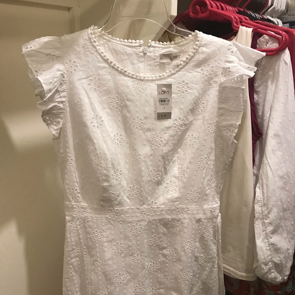 Loft Eyelet Ruffle Flare Dress - Picture 6 of 7